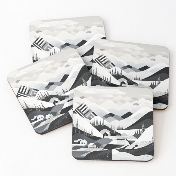 Item preview, Explore "Simplistic & Minimalistic Snowy Winter Alps" with Bauhaus Flair designed and sold by ArtificialGenes.
