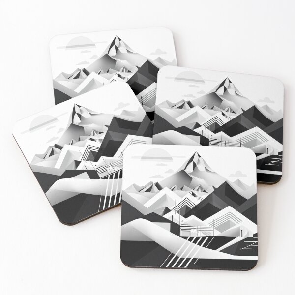 Item preview, Explore "Simplistic & Minimalistic Snowy Winter Alps" with Bauhaus Flair designed and sold by ArtificialGenes.