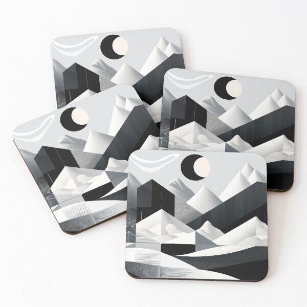 Artikelvorschau, Entdecken Sie "Simplistic & Minimalistic Snowy Winter Alps" mit Bauhaus-Flair entworfen und verkauft von ArtificialGenes.