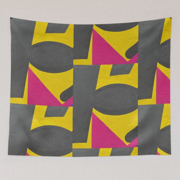 Item preview, Abstract painting mix yellow pink grey  designed and sold by Tropical Blood.