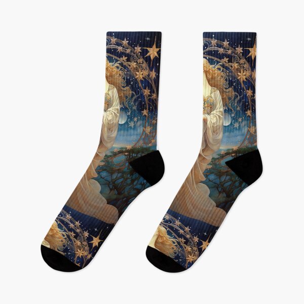 Item preview, Starlight Night, Alphonse Mucha style, Belle Époque designed and sold by CatCoconut-Art.