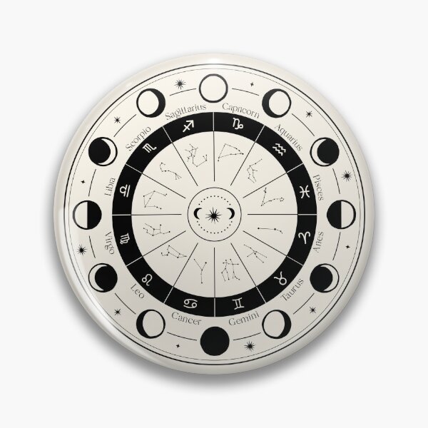 Item preview, Zodiac Signs Wheel Constellations Symbols with Moon Phases designed and sold by dk-design85.