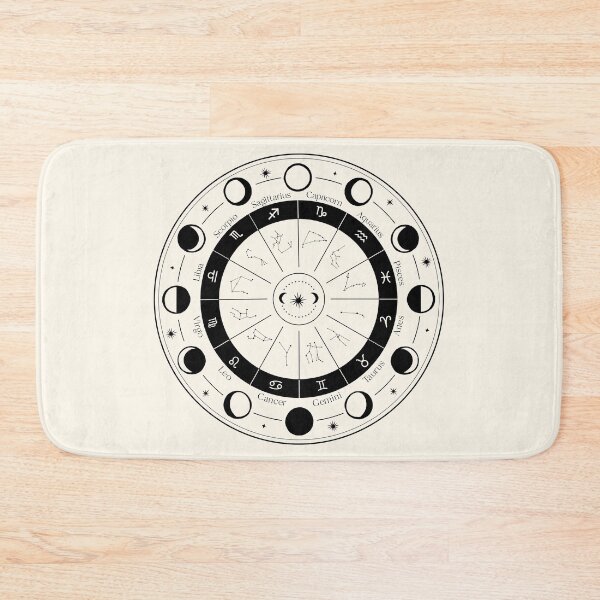 Item preview, Zodiac Signs Wheel Constellations Symbols with Moon Phases designed and sold by dk-design85.