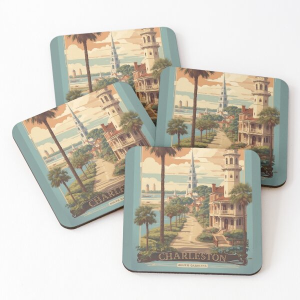 Item preview, Charleston's Southern Elegance: Vintage Poster designed and sold by Ceemko's Vintage Corner.