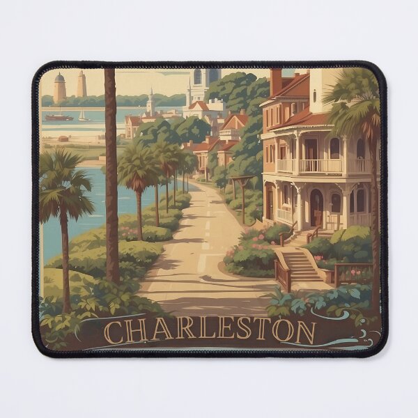 Item preview, Charleston's Southern Elegance: Vintage Poster designed and sold by Ceemko's Vintage Corner.