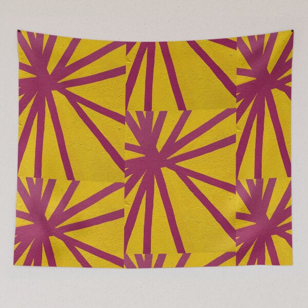 Item preview, Lines texture wall art acrylic yellow pink  designed and sold by Tropical Blood.