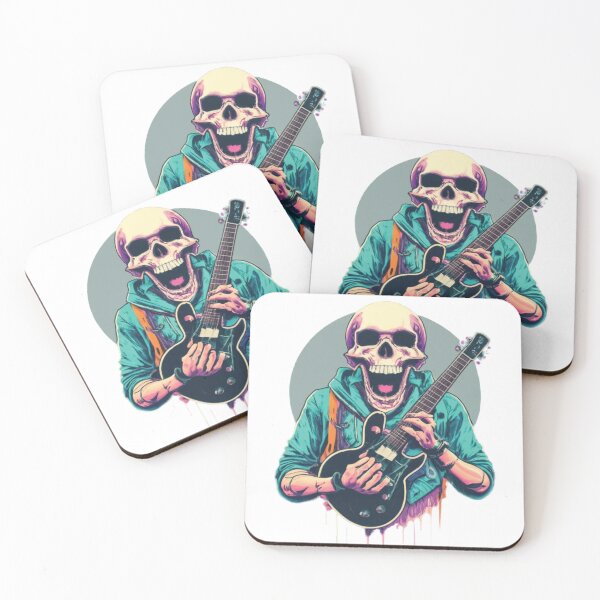 Item preview, Funny cute guitar skull designed and sold by TruckerPLShop.