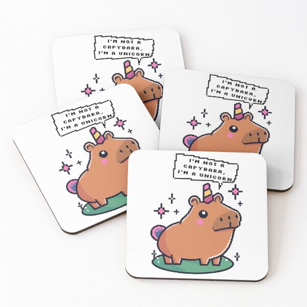 Item preview, I'm not a Capybara,  I'm a unicorn - Pixel Style designed and sold by CircinusStore.