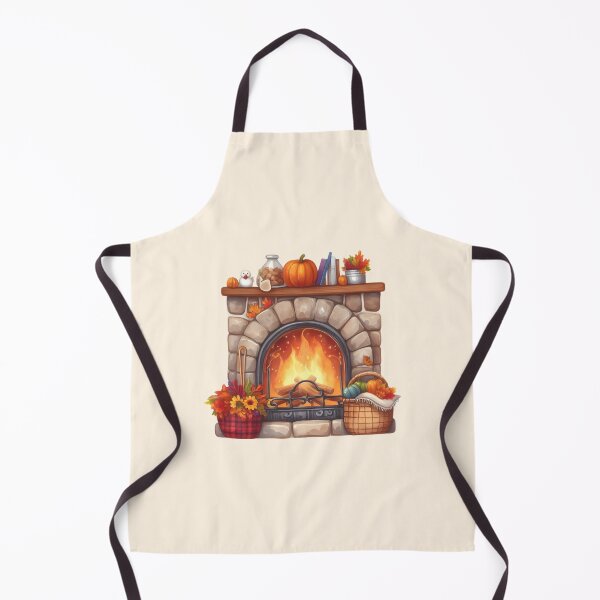 Item preview, Fireplace With Fall Decorations designed and sold by PixelsNonstop.