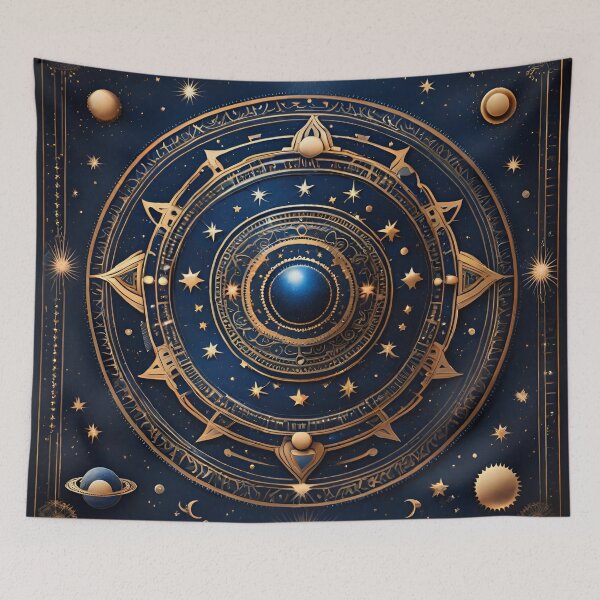 Item preview, Celestial Mandala with Stars, Moons, and Planets designed and sold by SpiritualManda.