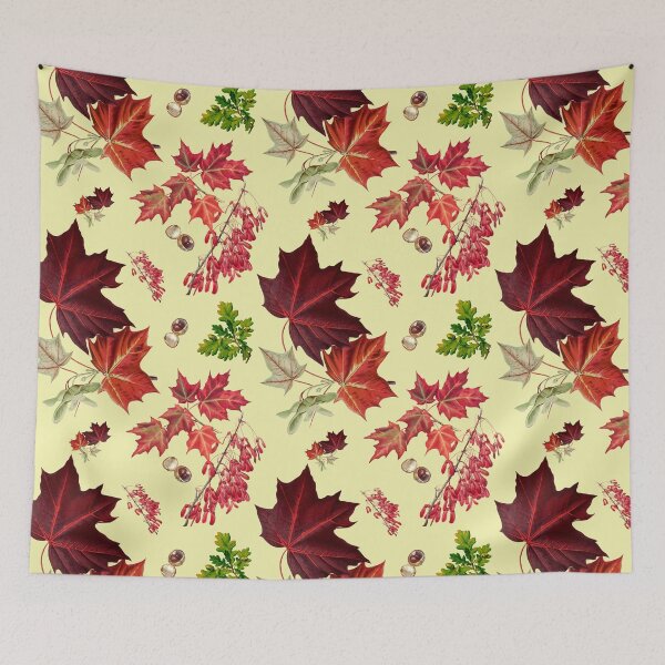 Item preview, Light Pastel Yellow Autumn Leaves seamless designed and sold by wolfer21.