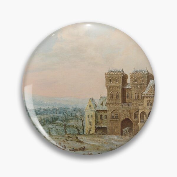Item preview, Figures in a Winter Landscape with a Gothic Castle by Johann Philipp Ulbricht designed and sold by Amanda1775.