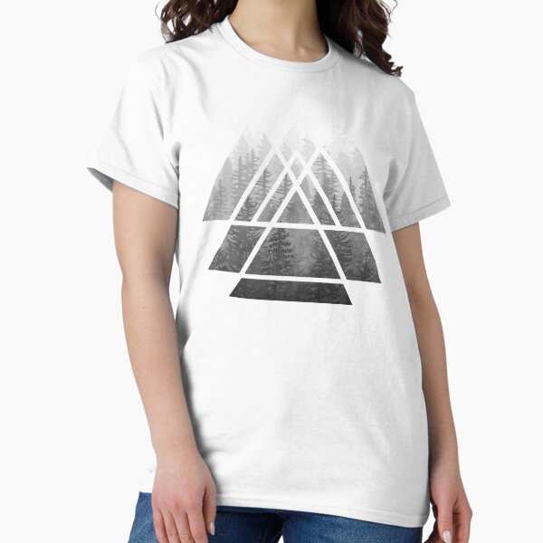 Item preview, Sacred Geometry Triangles - Misty Forest - Black & White designed and sold by maryedenoa.
