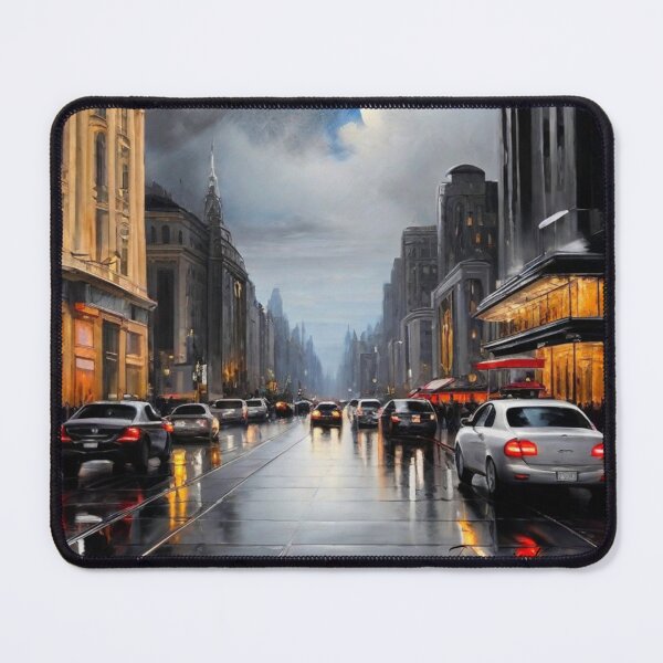 Item preview, Nighttime street under a full moon, modern artwork. #8 designed and sold by mythographiaart.