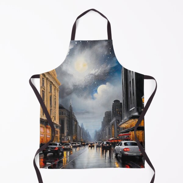 Item preview, Nighttime street under a full moon, modern artwork. #8 designed and sold by mythographiaart.