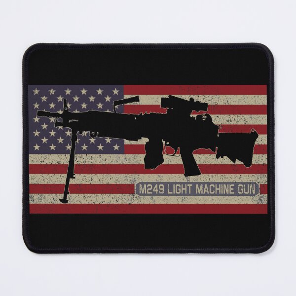 Item preview, M249 SAW Light Machine Gun American Flag Gift designed and sold by MilitaryMart.