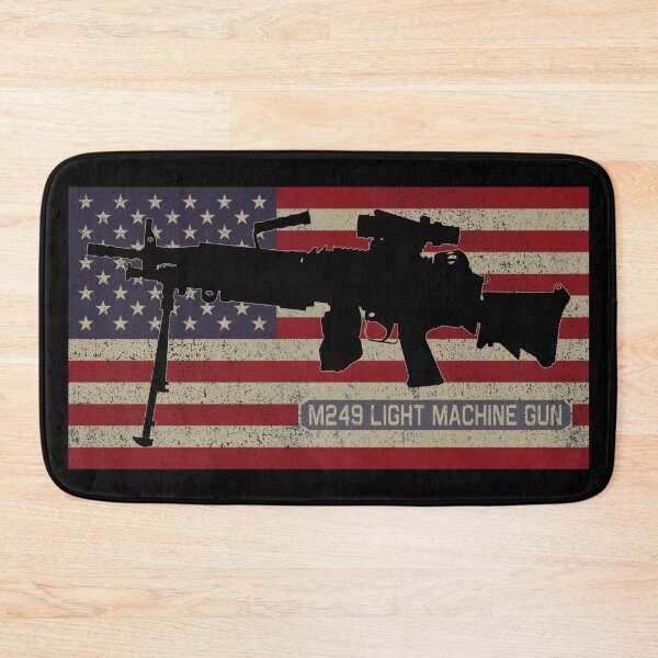 Item preview, M249 SAW Light Machine Gun American Flag Gift designed and sold by MilitaryMart.