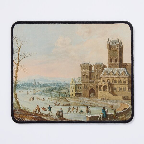 Item preview, Figures in a Winter Landscape with a Gothic Castle by Johann Philipp Ulbricht designed and sold by Amanda1775.