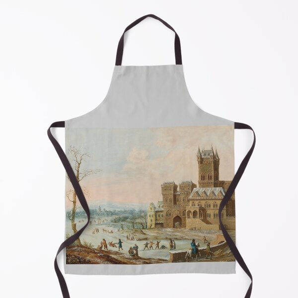 Item preview, Figures in a Winter Landscape with a Gothic Castle by Johann Philipp Ulbricht designed and sold by Amanda1775.