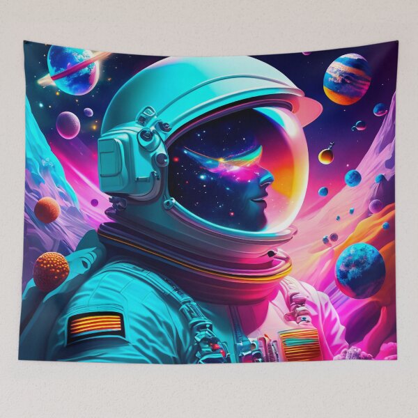 Item preview, Colorful Astral Journey: Explore the Universe with this Vibrant Astronaut designed and sold by frikinasty.