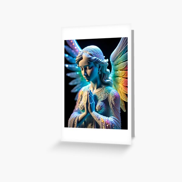 Item preview, Sparkly Praying Angel with Rainbow Wings. designed and sold by Zen-Hues.