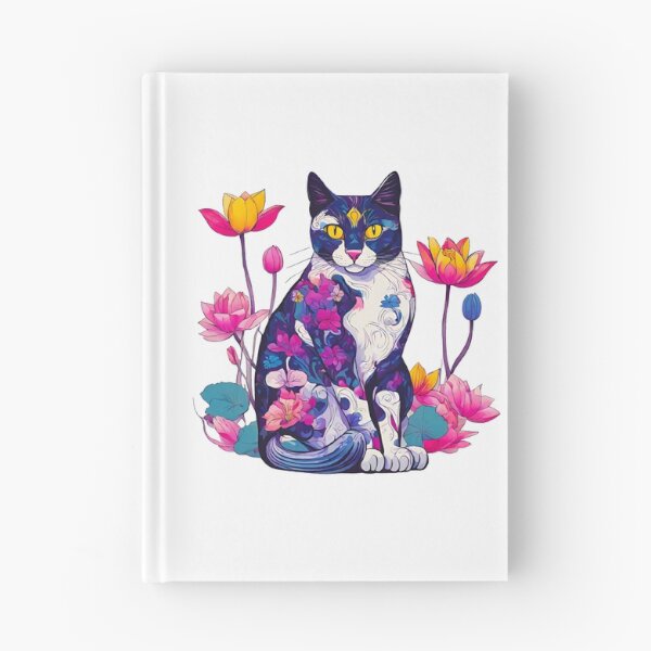 Item preview, Lotus Dreams: Cat in Colorful Bloom designed and sold by Tom-Johnson.