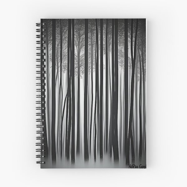 Item preview, Monochrome forest landscape in black and white designed and sold by NiRia Spot.