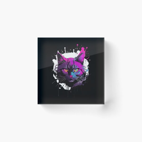 Item preview, Cute Black and Violet Cat in Low Poly and Graffiti Style designed and sold by MindSmith.