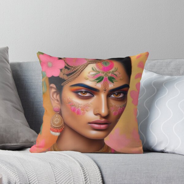 Item preview, Orange pink desi floral  designed and sold by Roxburylane.
