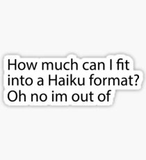 Funny Haiku Sticker