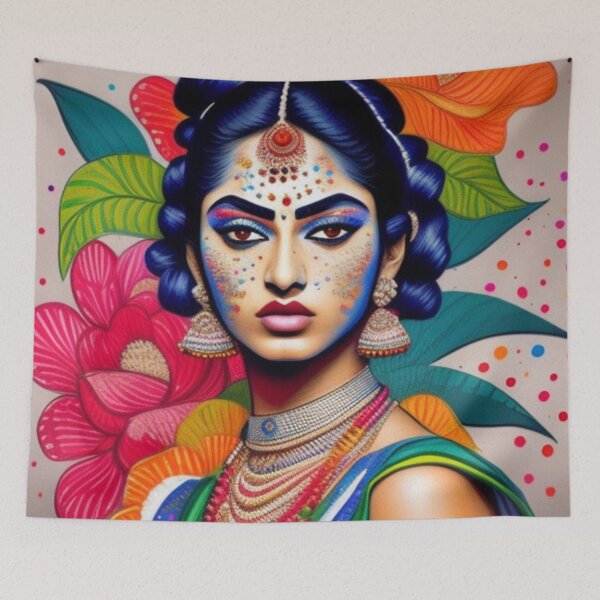 Item preview, Indian beauty fashion print  designed and sold by Roxburylane.