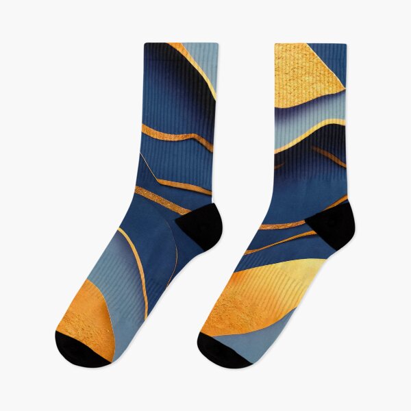 Item preview, Abstract, Geometric, Blue, Dark Blue, Orange, Pumpkin Orange, Desert Orange, Gold designed and sold by Golden-Feathers.