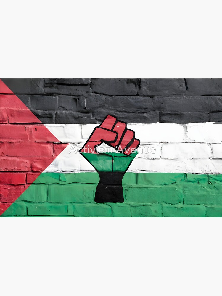 "Palestine Flag Brick Wall - Fist of Solidarity - Free Palestine ...