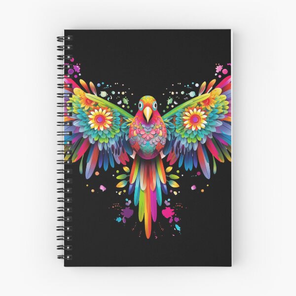 Item preview, rainbow flying bird parrot flowers designed and sold by TankandDPS.