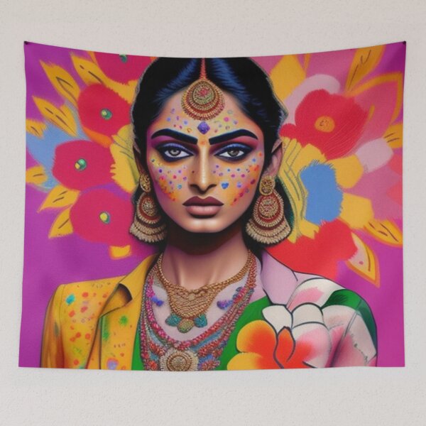 Item preview, Colorful Indian fashion print  designed and sold by Roxburylane.