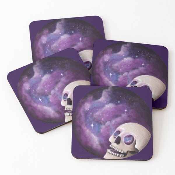 Item preview, Skull in Purple Space Galaxy   designed and sold by Ryebreadart.