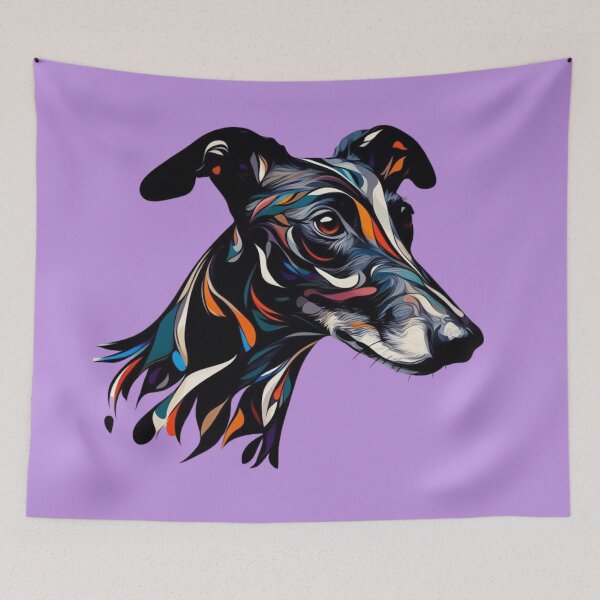Item preview, Colourful Black Greyhound designed and sold by IdlePython.