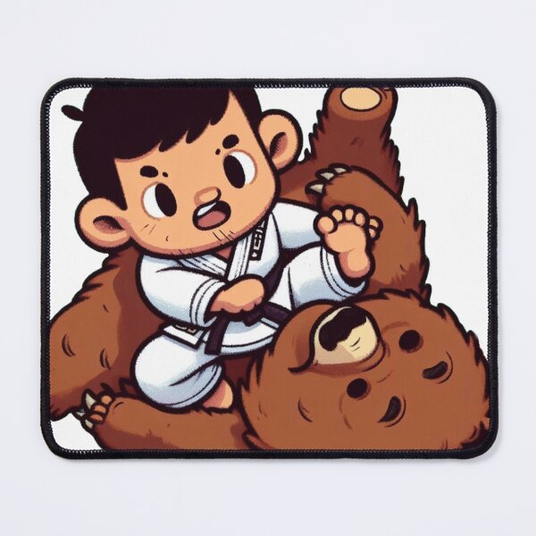 Item preview, BJJ Fighter bear cute cartoon style designed and sold by Martial-Art-23.