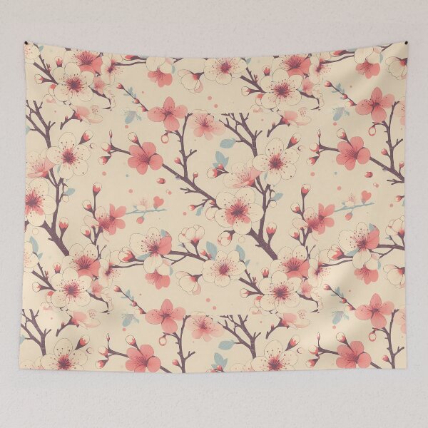 Item preview, Cherry blossom Floral Delight - Pastel Pattern - Retro Style designed and sold by PatternBouquet.