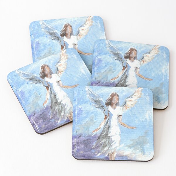 Item preview, Angel Girl Guardian Angel Oil painting designed and sold by ArtUnova.