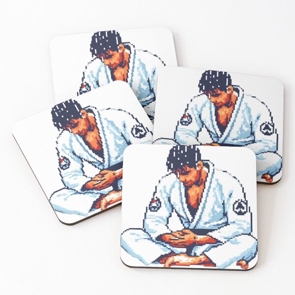 Item preview, Pixel Style Brazilian Jiu Jitsu Fighter White GI  designed and sold by Martial-Art-23.