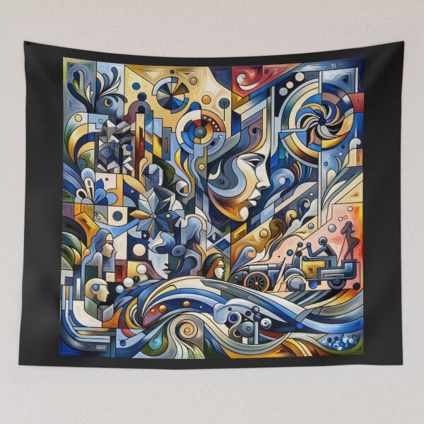 Item preview, Feminine Visage: Blue Pop Art Canvas designed and sold by LIAMRIVIERART.