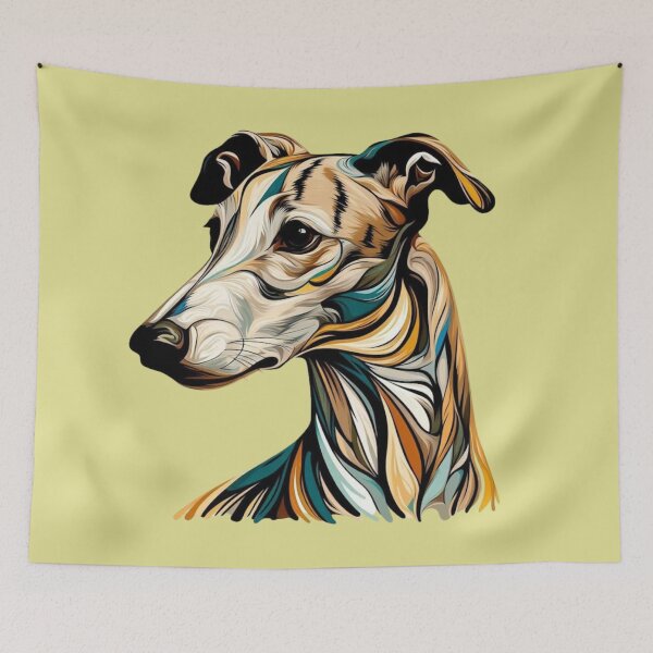 Item preview, Colourful Brindle Greyhound designed and sold by IdlePython.
