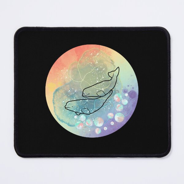 Item preview, Beluga Whale Family Swimming Watercolor Illustration designed and sold by kuremureDesign.