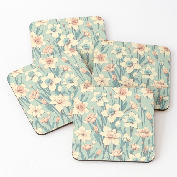 Item preview, Daffodil Floral Delight - Pastel Pattern - Retro Style designed and sold by PatternBouquet.