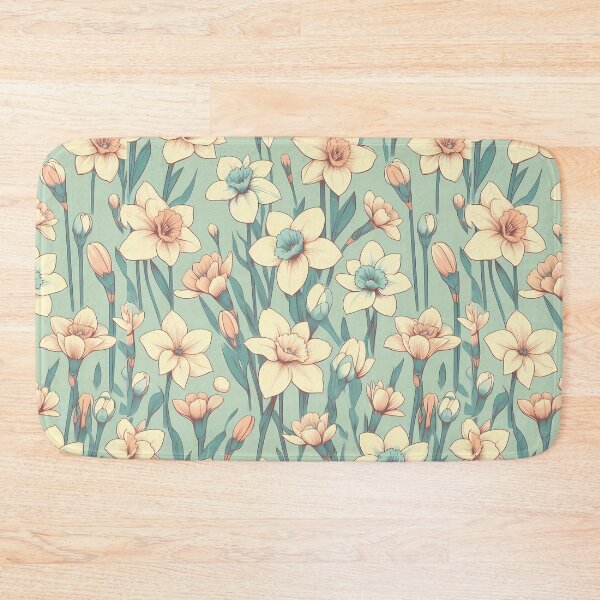 Item preview, Daffodil Floral Delight - Pastel Pattern - Retro Style designed and sold by PatternBouquet.