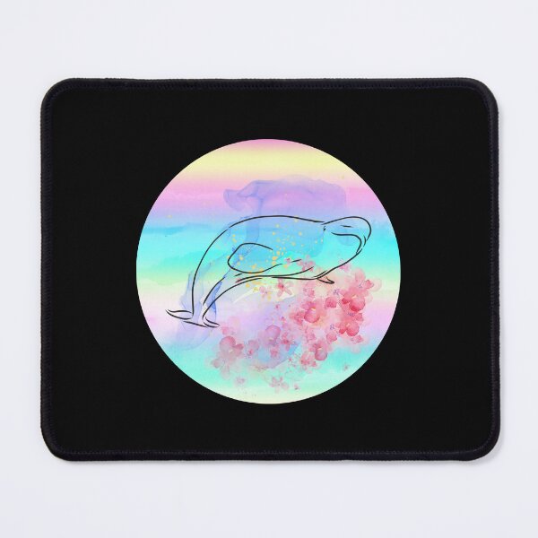 Item preview, Beluga Whale Swimming Watercolor Rainbow Colors Illustration designed and sold by kuremureDesign.