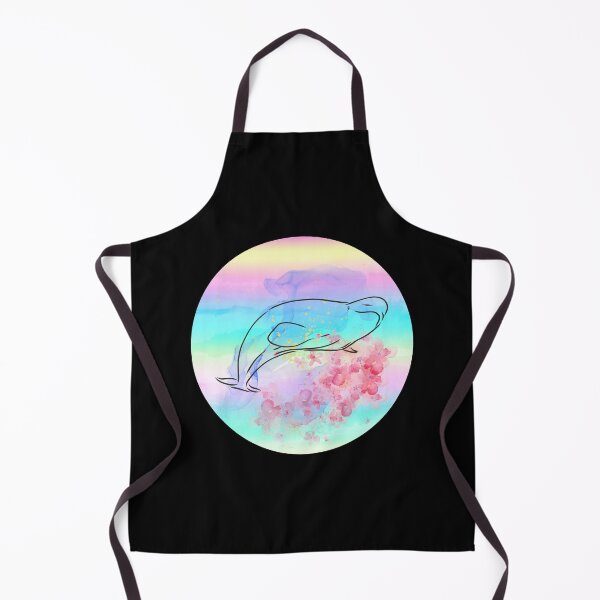Artikelvorschau, Beluga-Wal, der Aquarell-Regenbogenfarben-Illustration schwimmt entworfen und verkauft von kuremureDesign.
