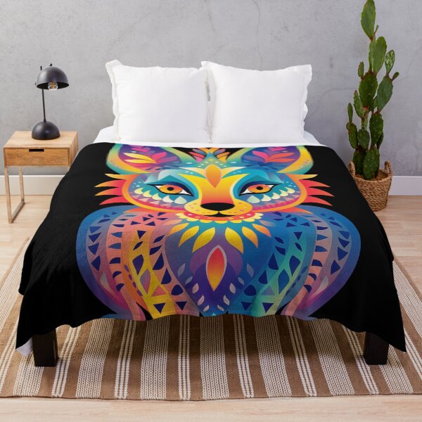 Item preview, Tribal Folk art fox rainbow designed and sold by TankandDPS.