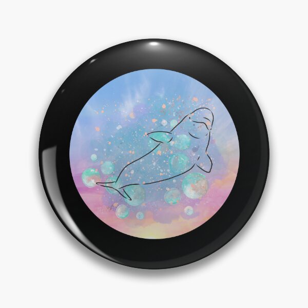 Item preview, Beluga Whale Swimming Watercolor Rainbow Illustration  designed and sold by kuremureDesign.